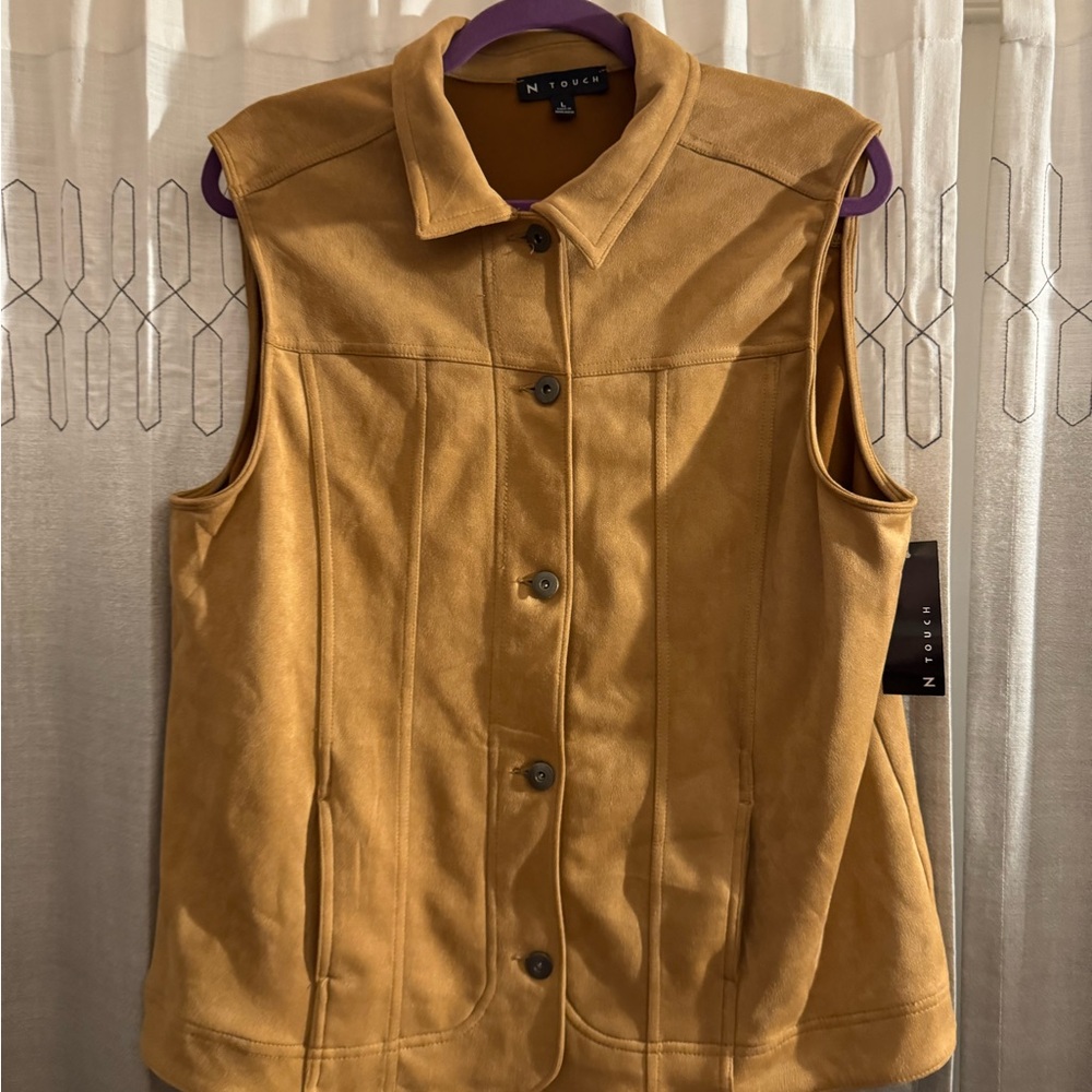N Touch Women's Pecan Button Down Vest